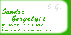 sandor gergelyfi business card