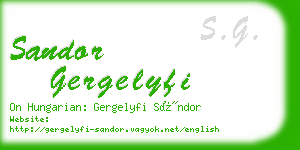 sandor gergelyfi business card